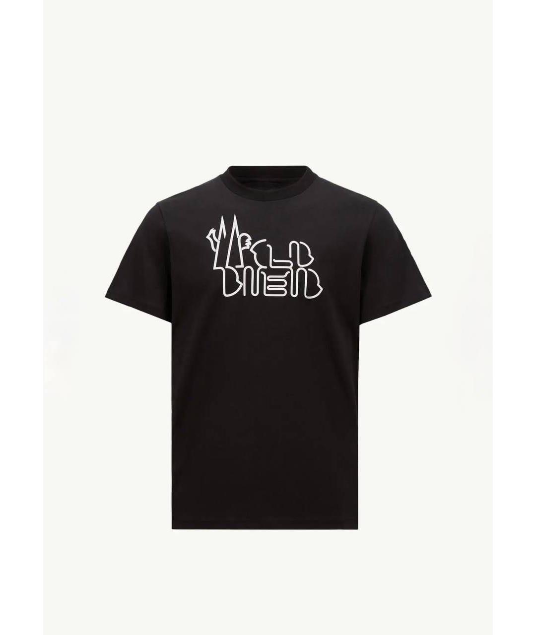 MONCLER Черная хлопковая футболка, фото 6