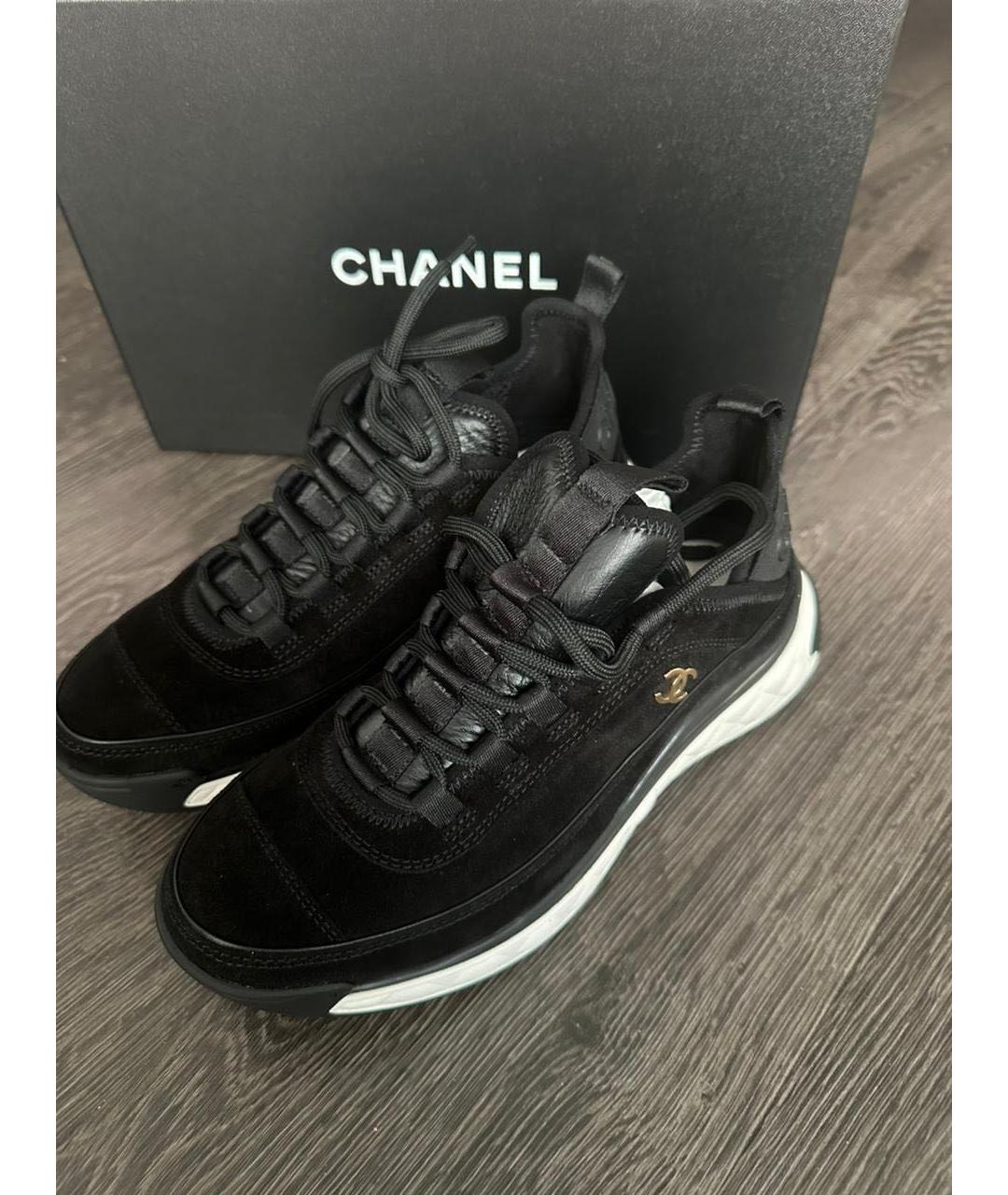 CHANEL Черные замшевые кроссовки, фото 2
