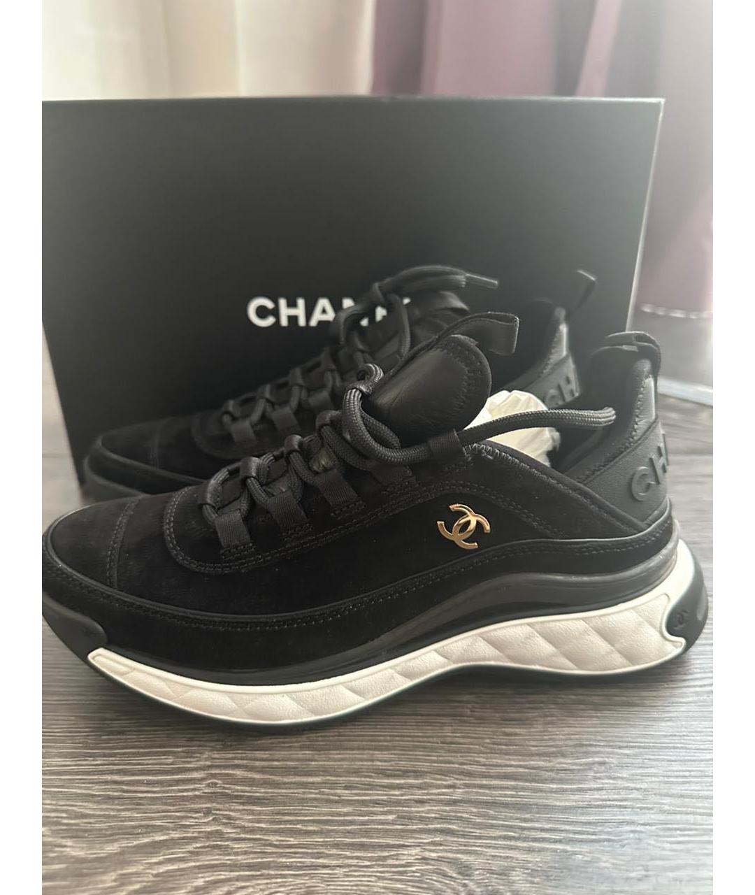 CHANEL Черные замшевые кроссовки, фото 3