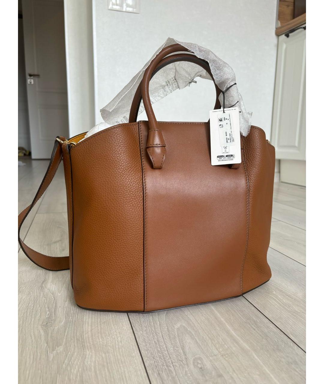 FURLA Коричневая кожаная сумка тоут, фото 3