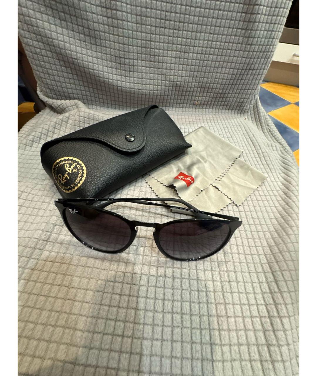 RAY BAN Черные металлические солнцезащитные очки, фото 6