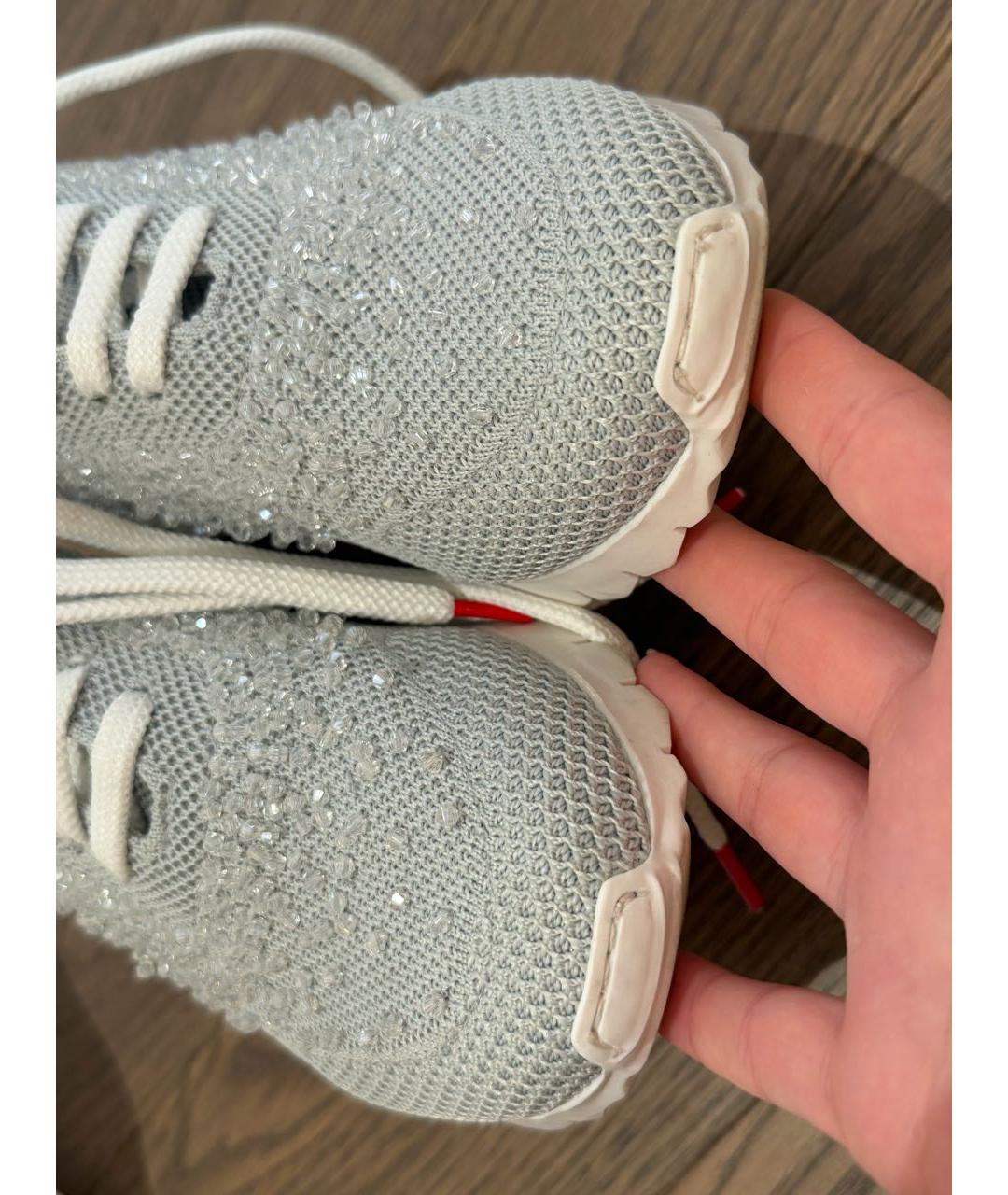 KITON Голубые текстильные кроссовки, фото 2