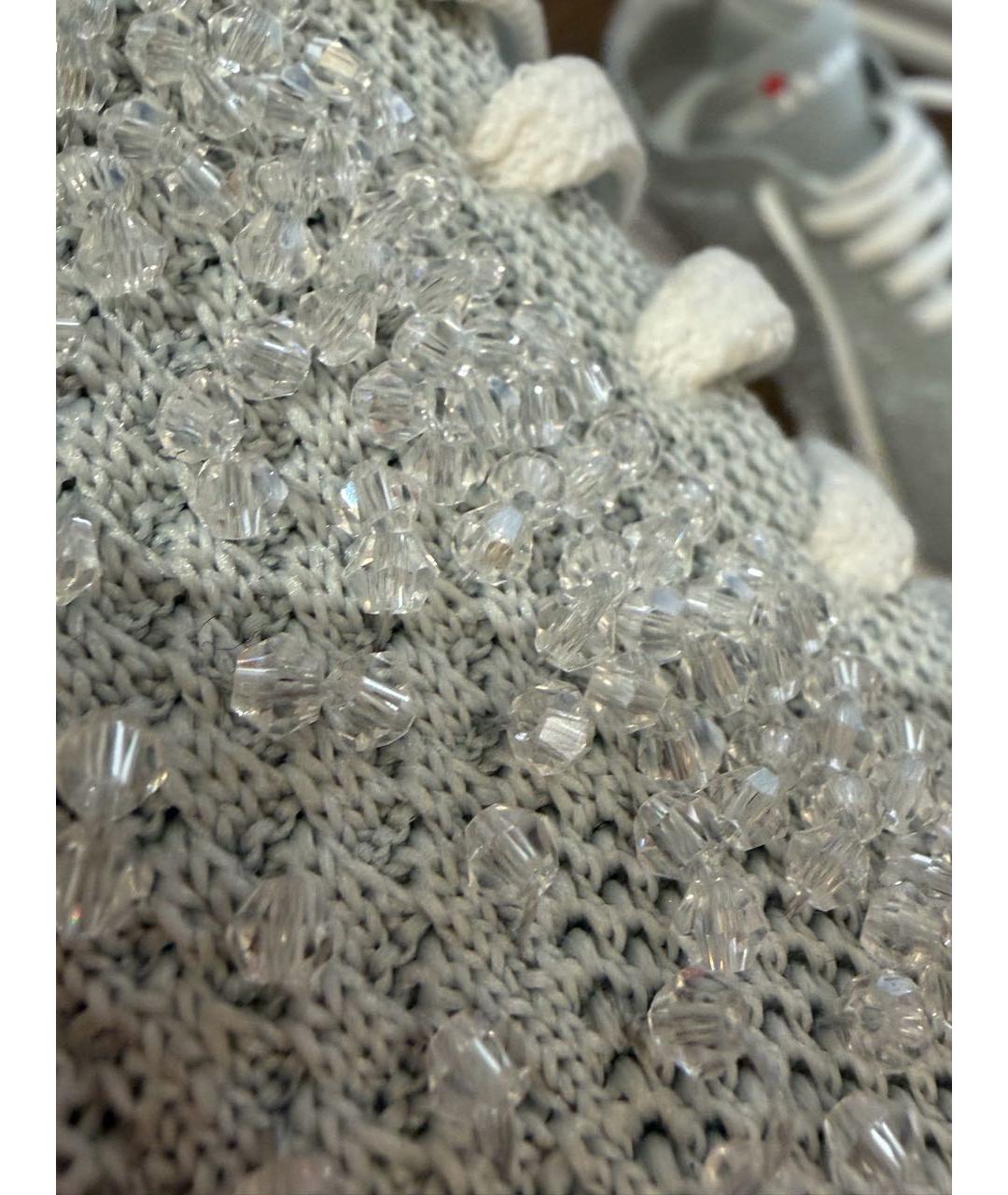 KITON Голубые текстильные кроссовки, фото 5