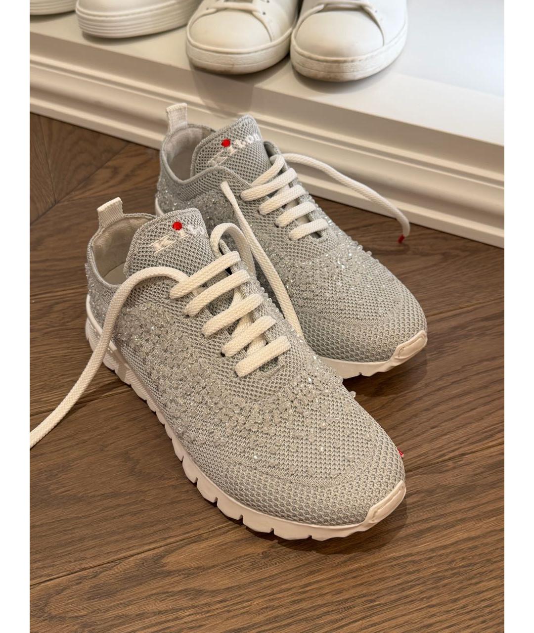 KITON Голубые текстильные кроссовки, фото 6