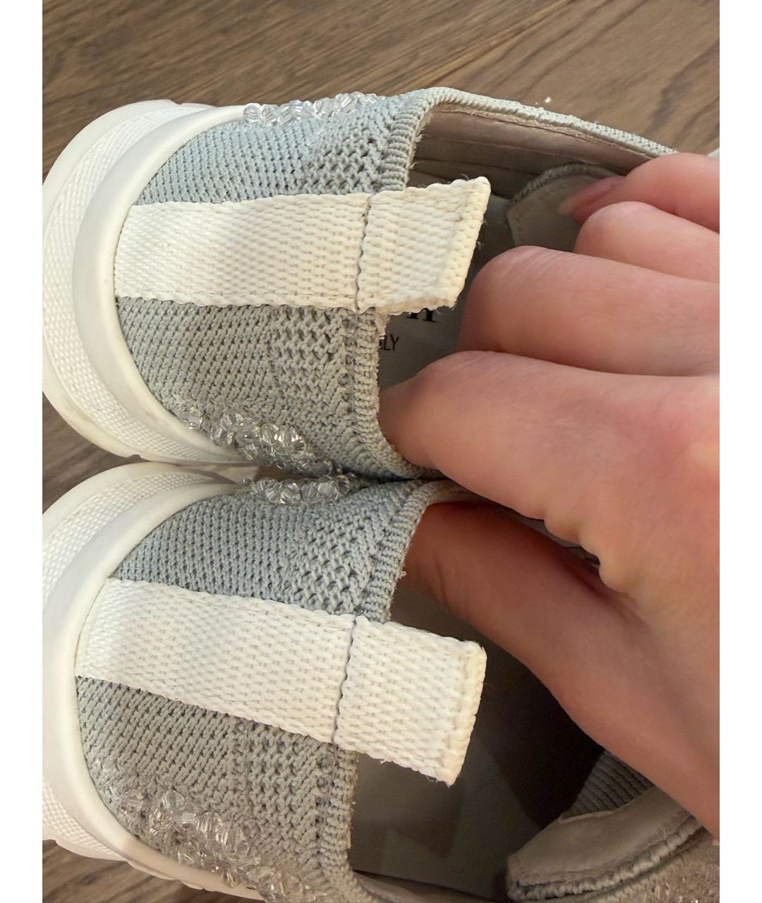 KITON Голубые текстильные кроссовки, фото 4