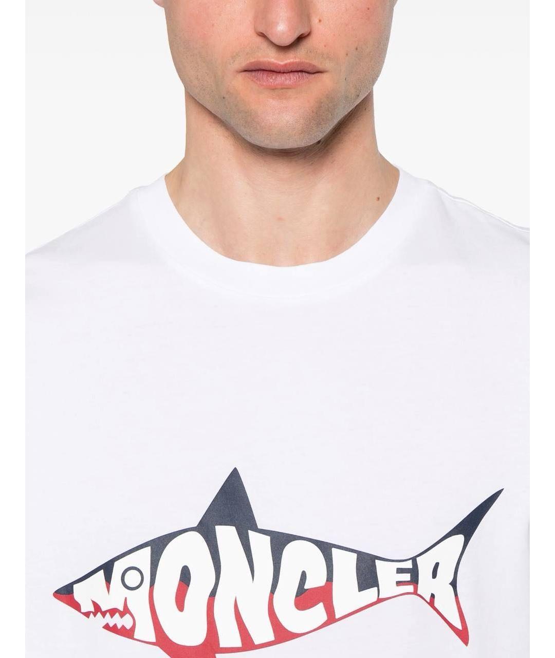 MONCLER Белая хлопковая футболка, фото 3