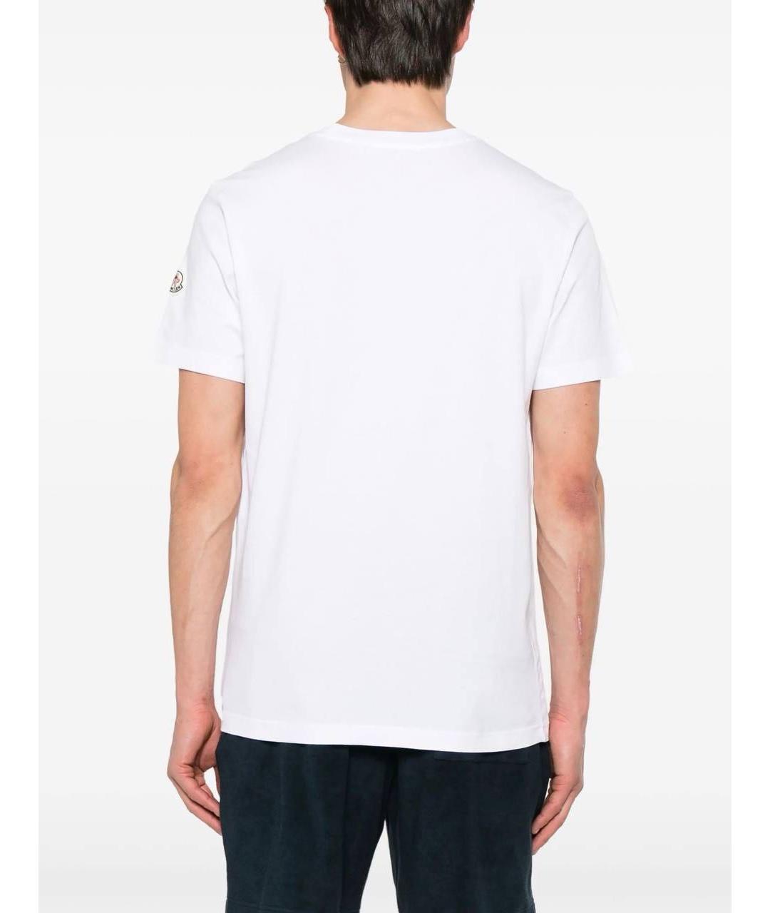 MONCLER Белая хлопковая футболка, фото 4