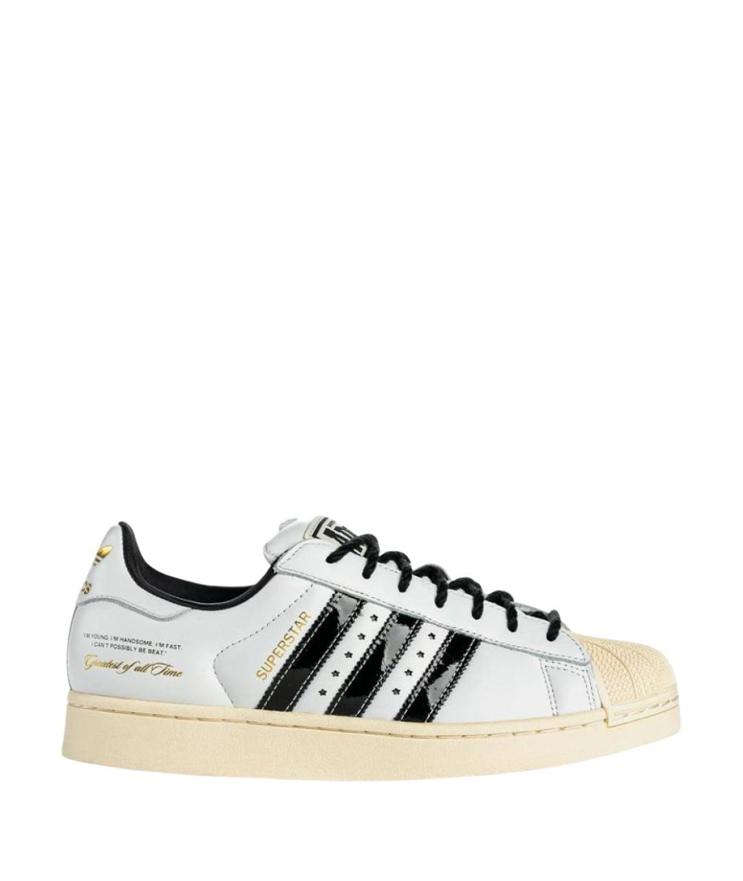 ADIDAS Белые кожаные низкие кроссовки / кеды, фото 1