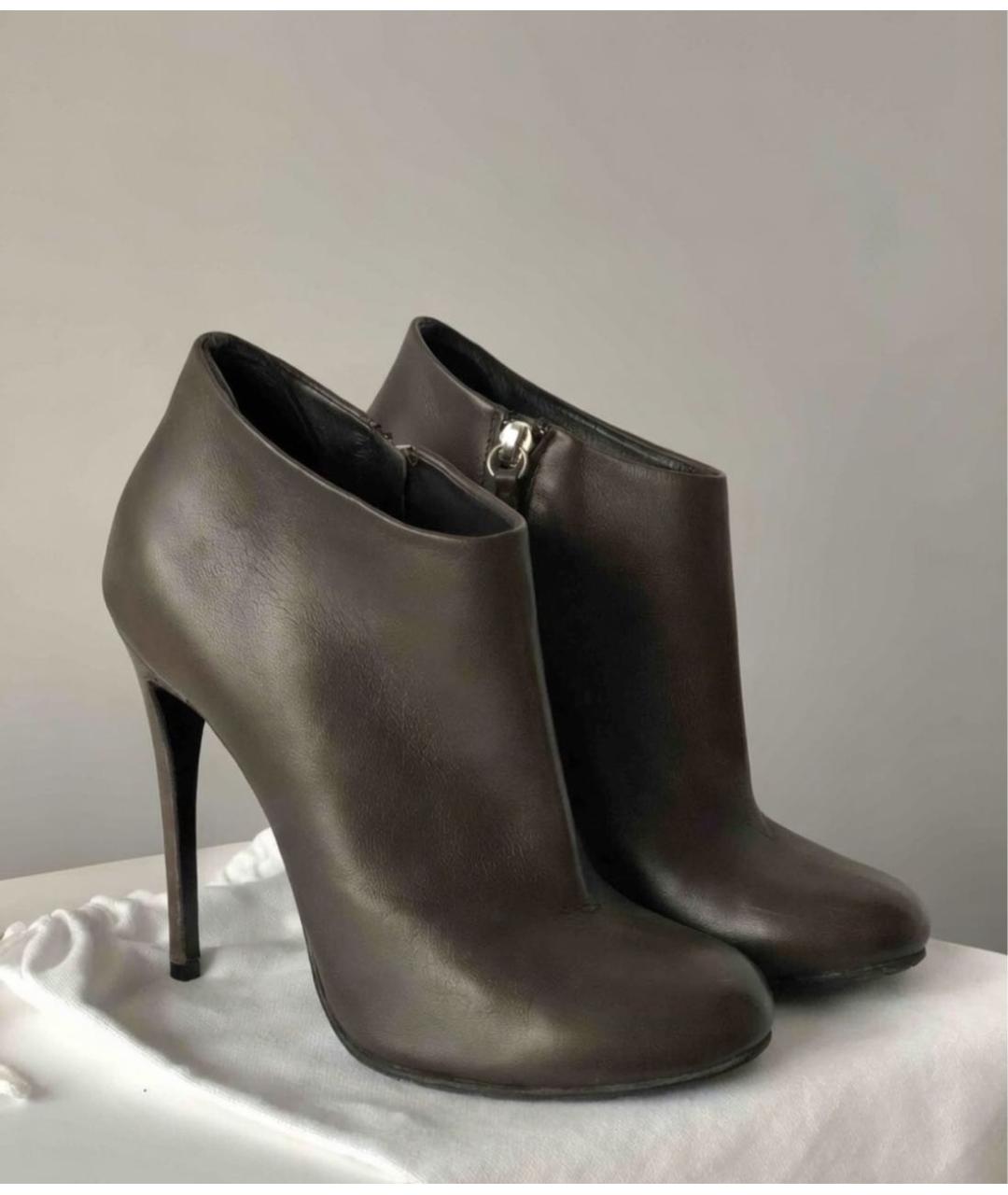 GIUSEPPE ZANOTTI DESIGN Коричневые кожаные ботильоны, фото 2