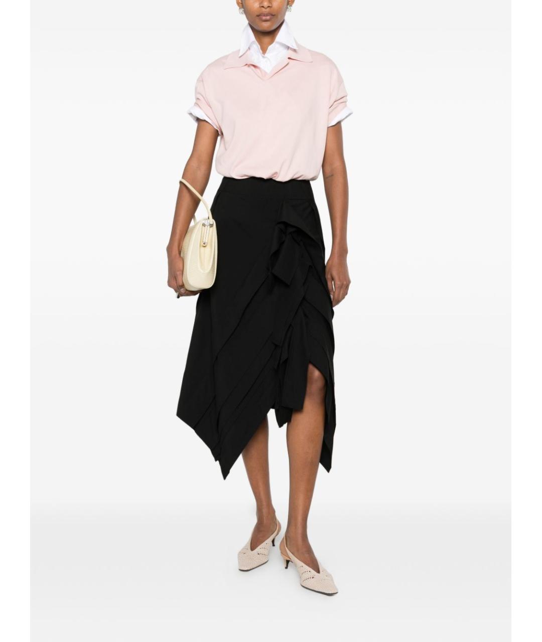 BOTTEGA VENETA Черная юбка миди, фото 5