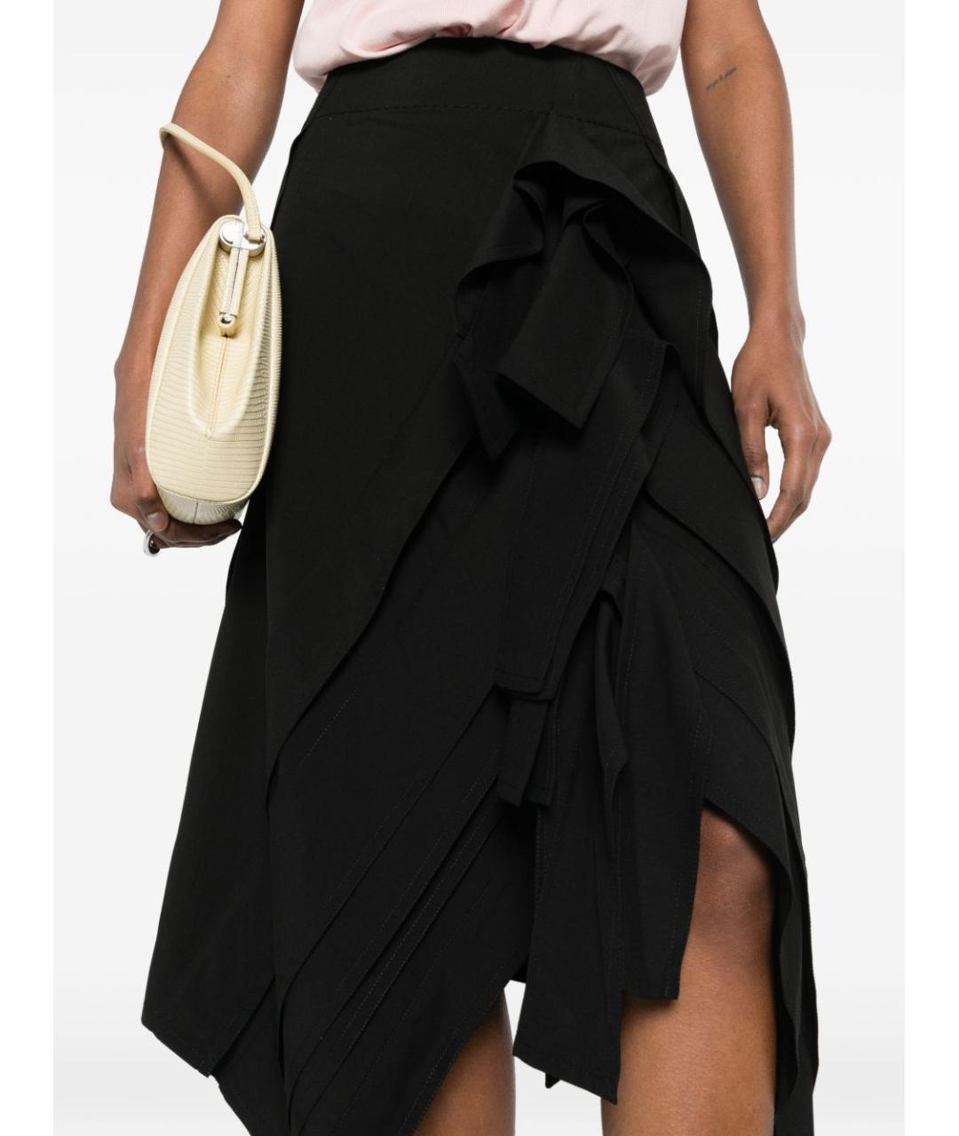 BOTTEGA VENETA Черная юбка миди, фото 2