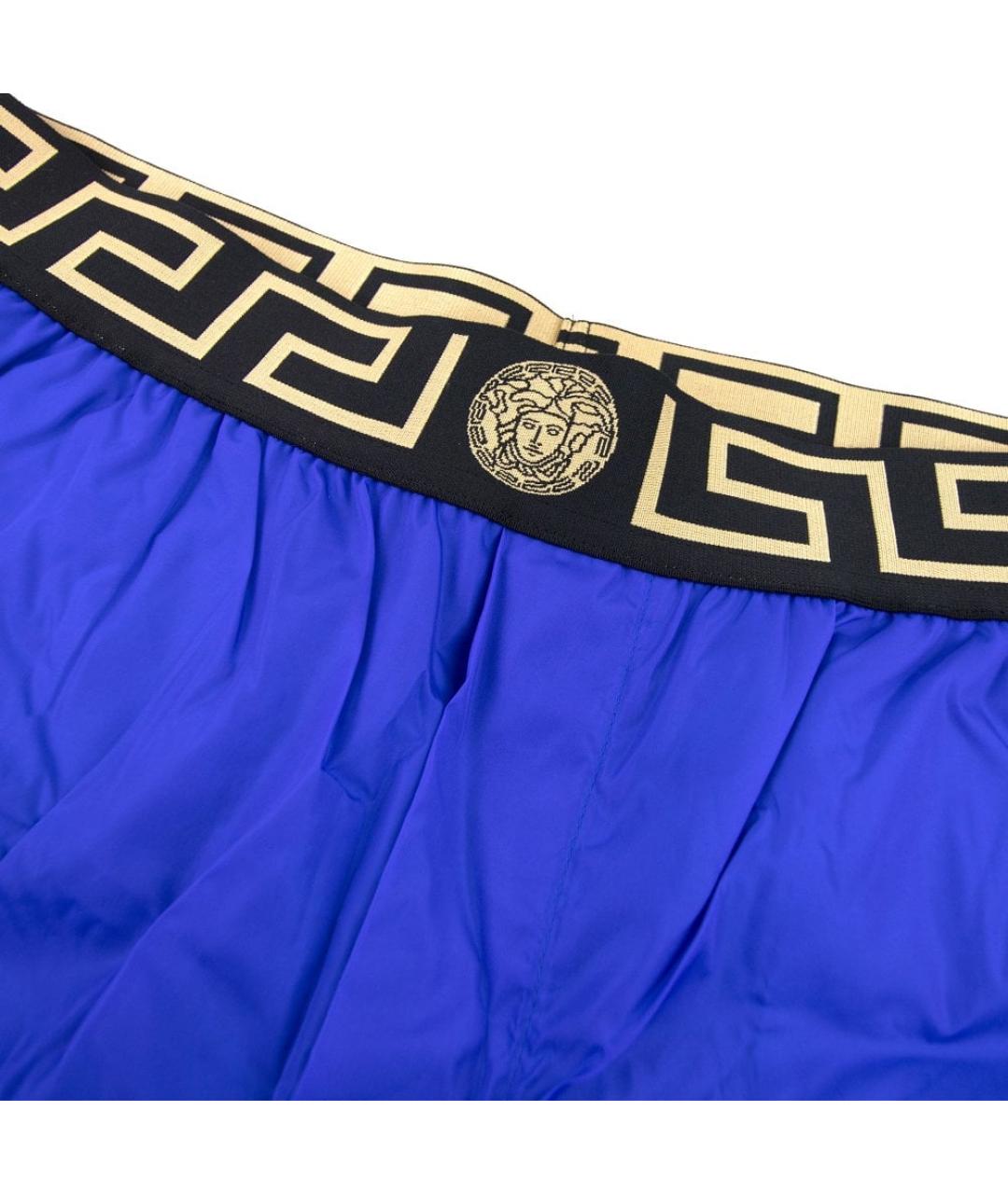 VERSACE Синие полиэстеровые шорты, фото 7