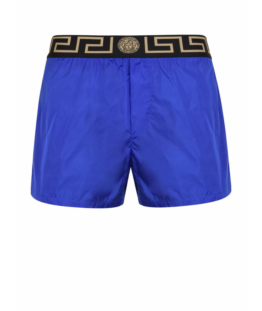 VERSACE Синие полиэстеровые шорты, фото 1