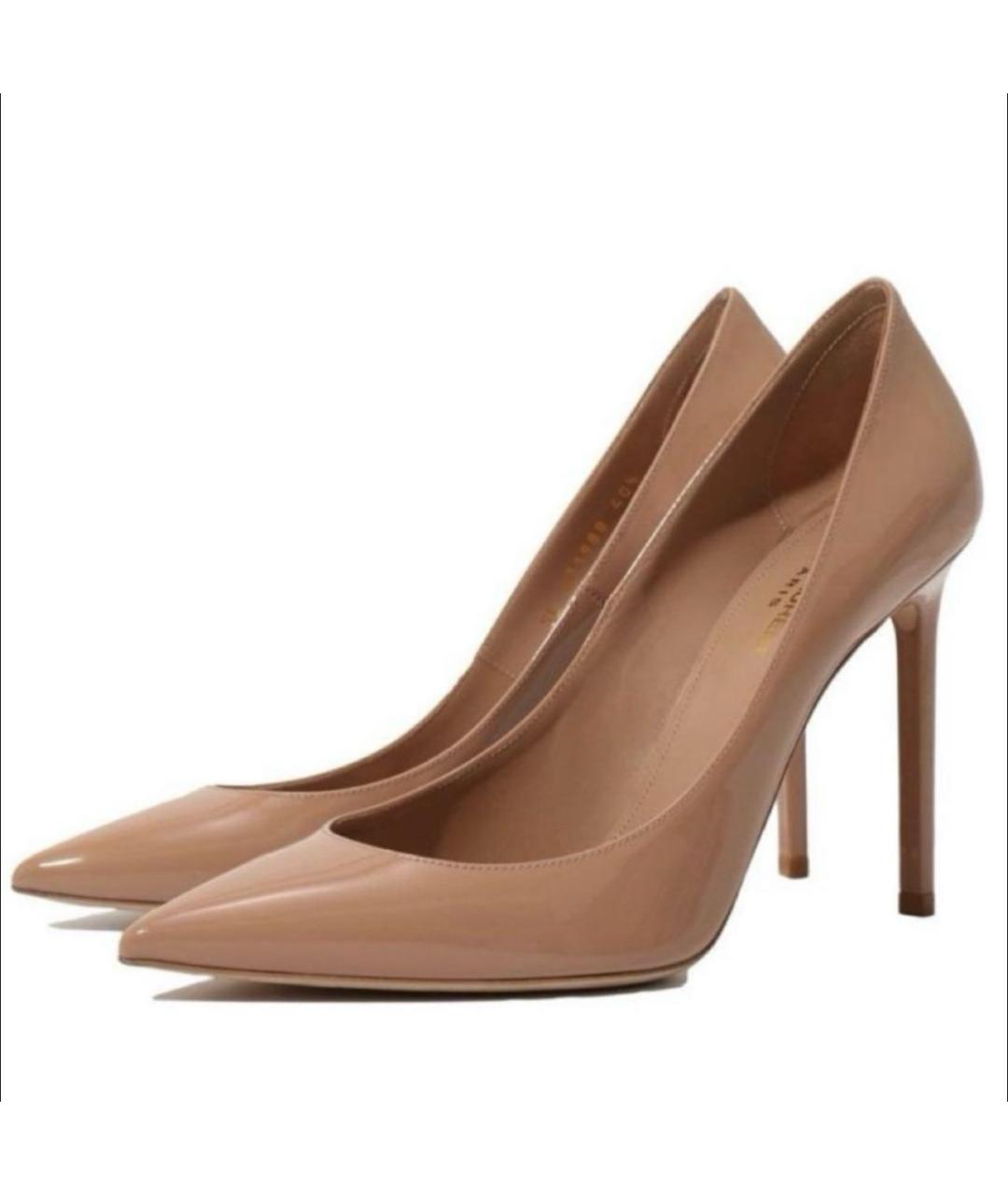 SAINT LAURENT Бежевые туфли из лакированной кожи, фото 2