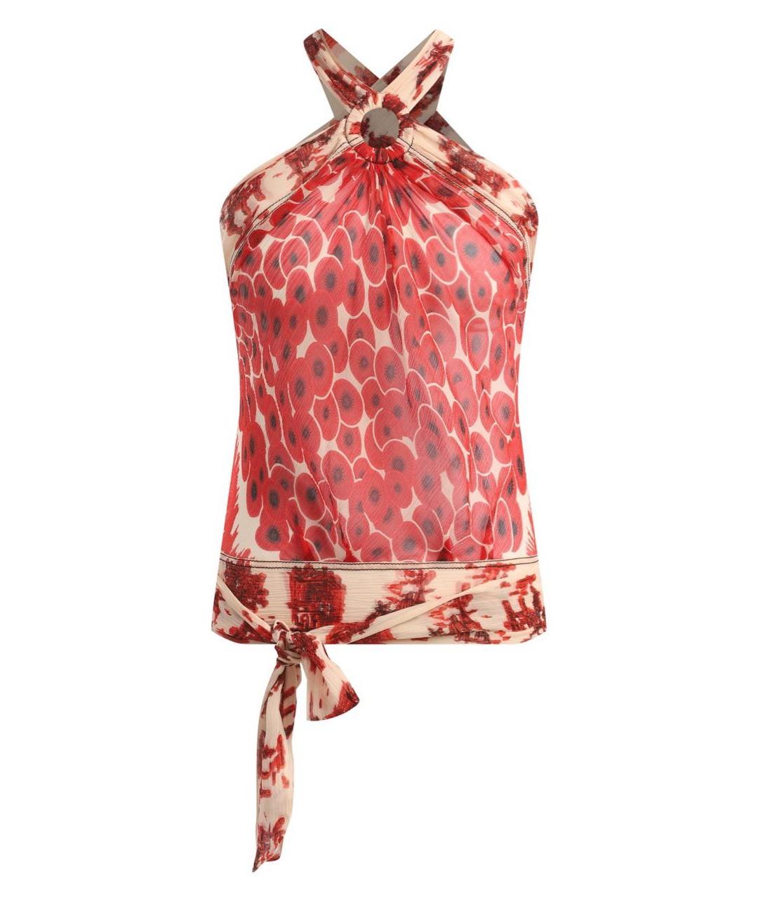 HERMES Красная шифоновая блузы, фото 1