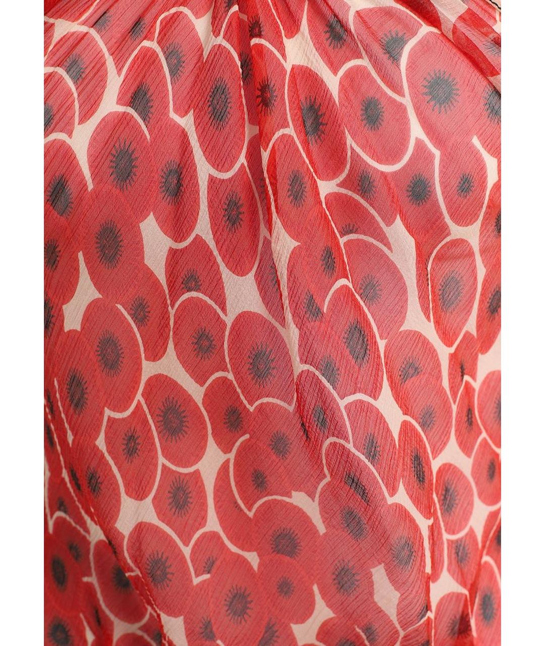 HERMES Красная шифоновая блузы, фото 4