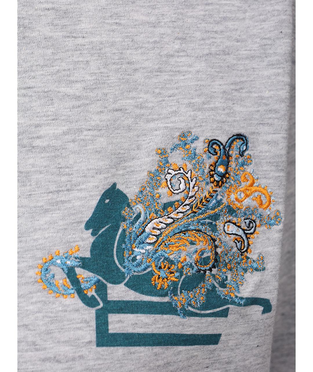 ETRO Серая хлопковая футболка, фото 5