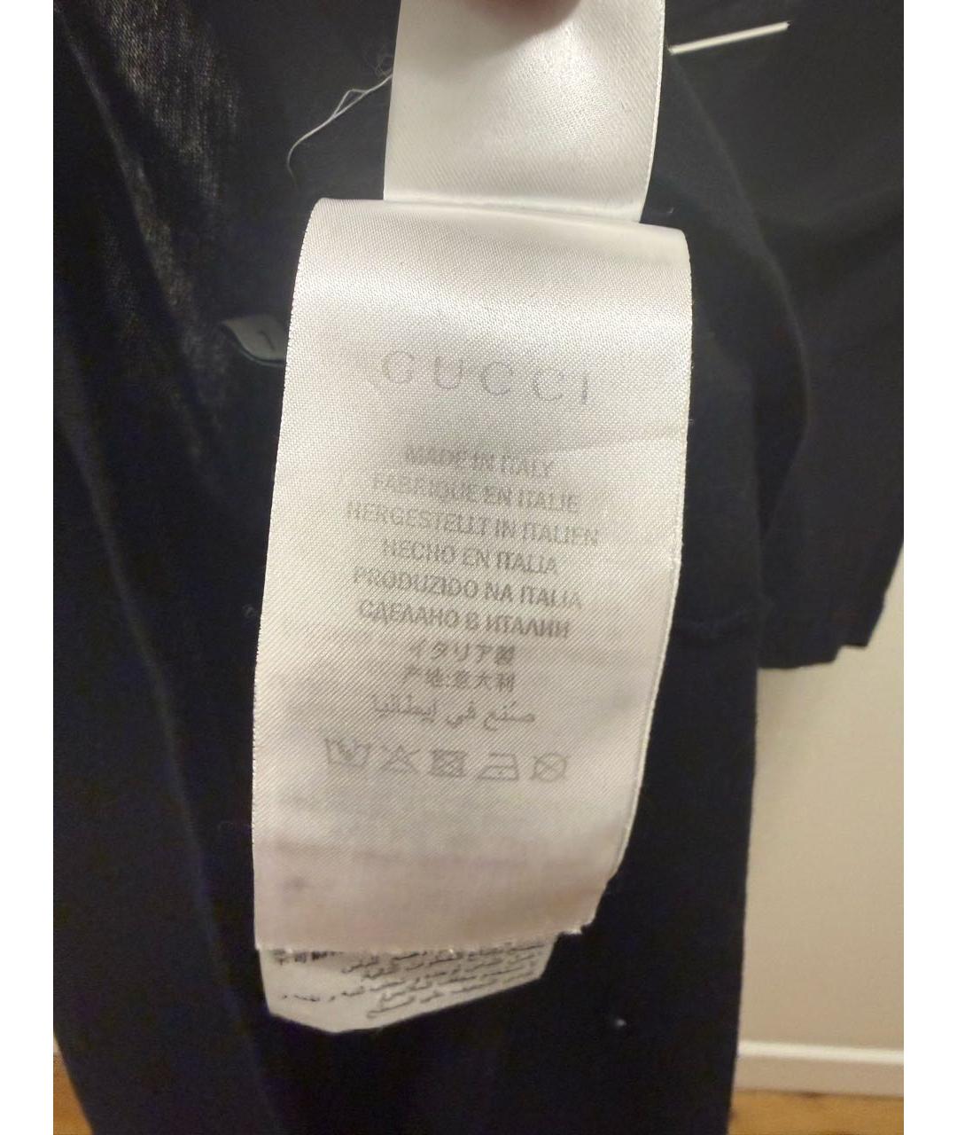 GUCCI Черная хлопковая футболка, фото 5