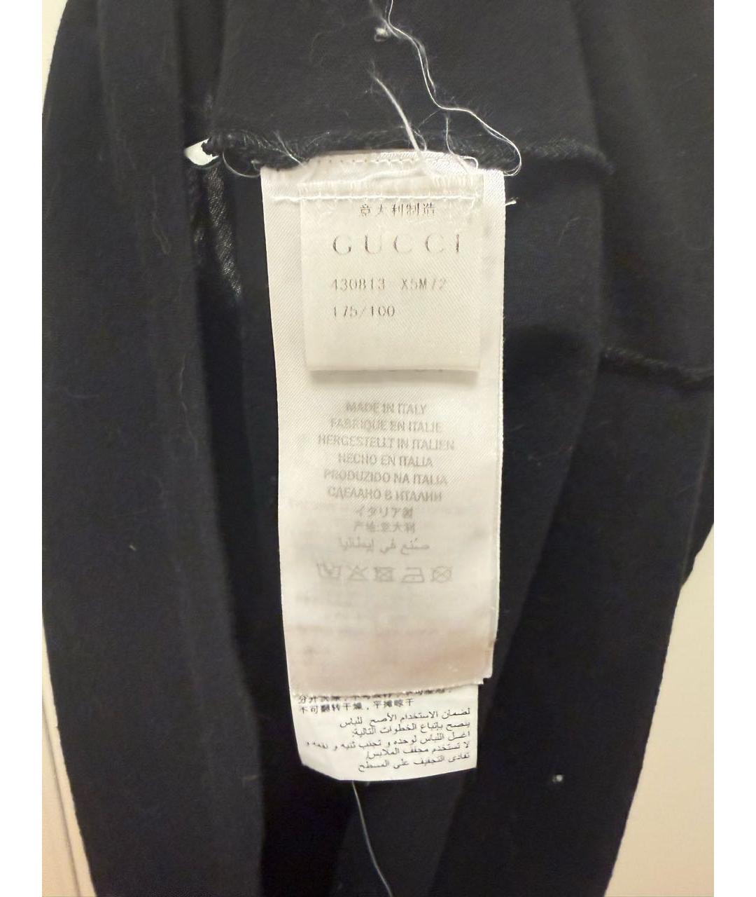 GUCCI Черная хлопковая футболка, фото 3