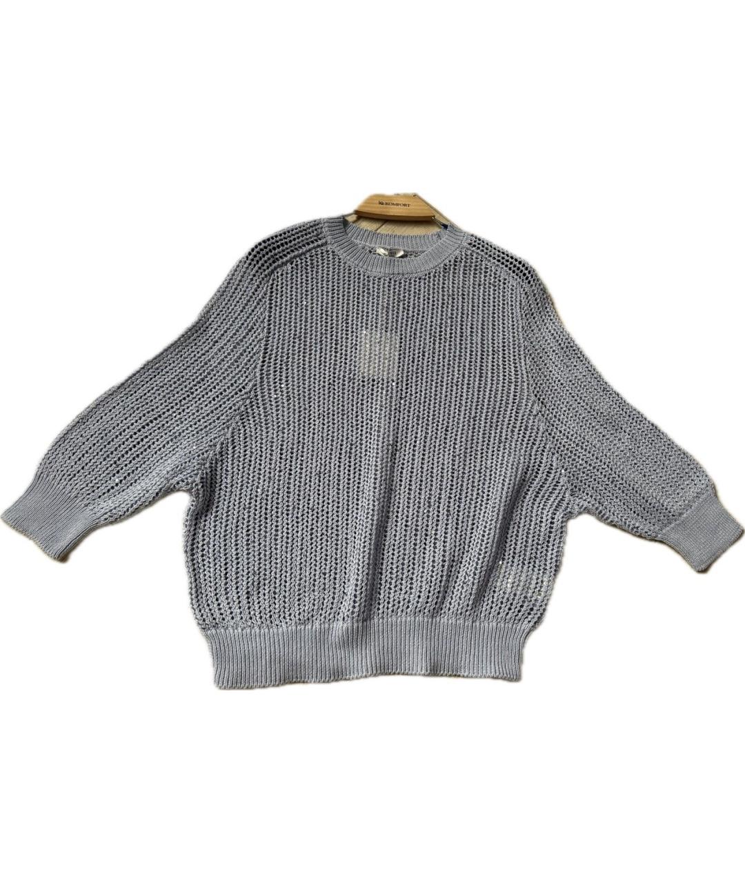 PESERICO Голубой хлопковый джемпер / свитер, фото 4