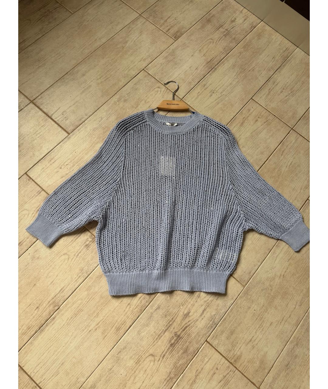 PESERICO Голубой хлопковый джемпер / свитер, фото 2