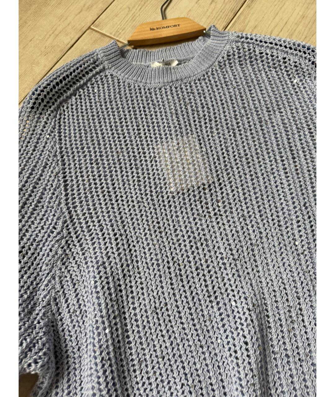 PESERICO Голубой хлопковый джемпер / свитер, фото 3