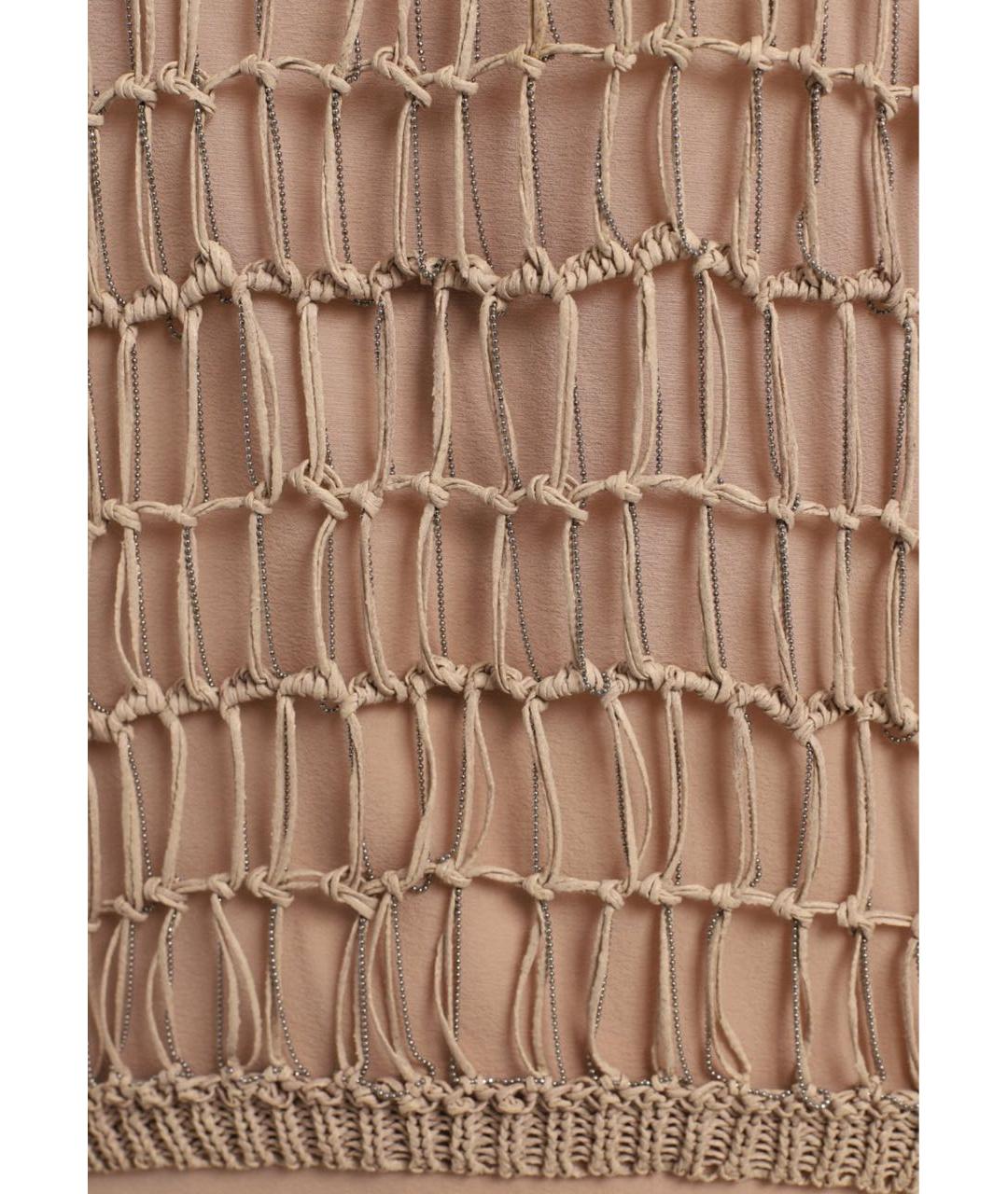 BRUNELLO CUCINELLI Бежевая шелковая блузы, фото 4