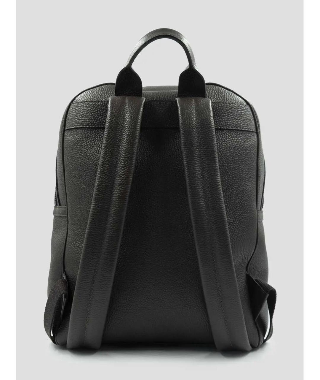 KITON Черный кожаный рюкзак, фото 3
