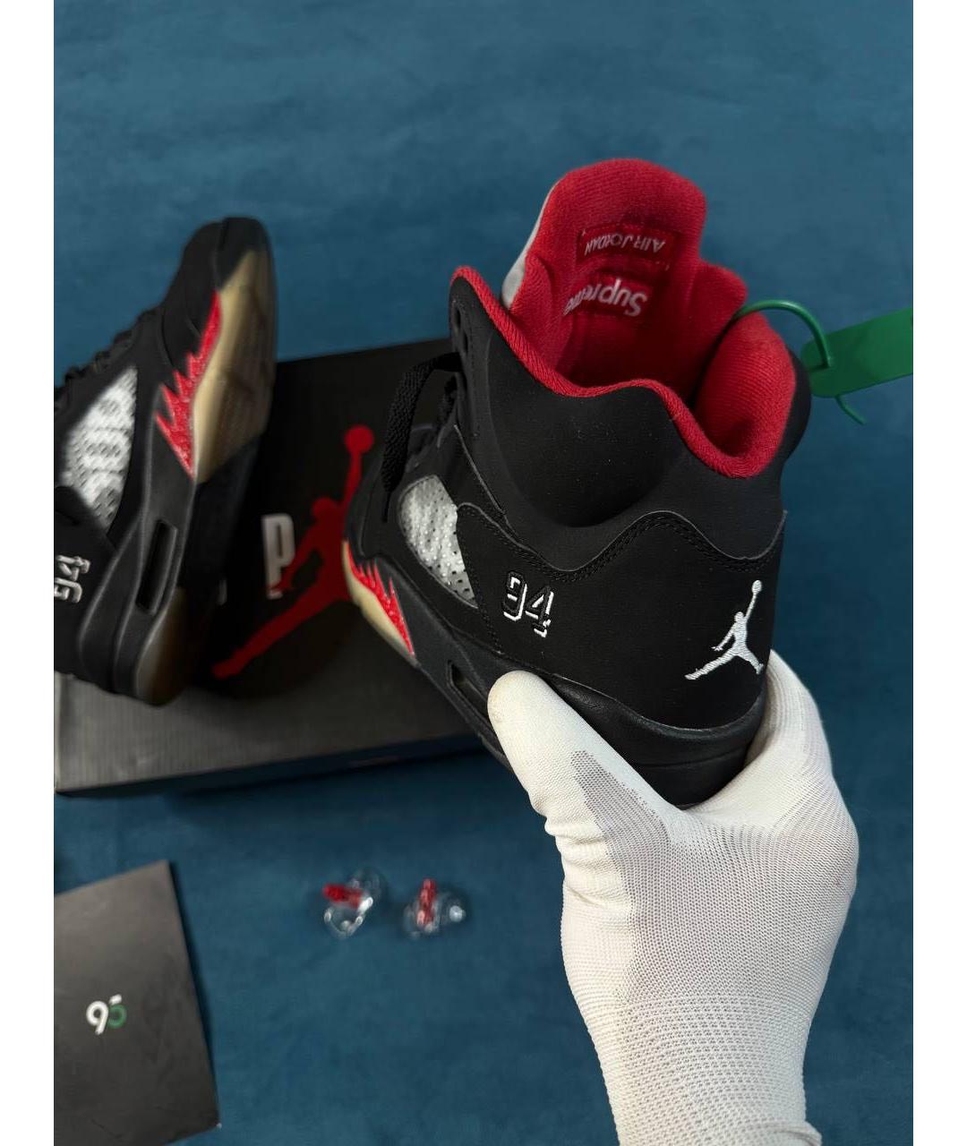 JORDAN Черные высокие кроссовки / кеды, фото 4