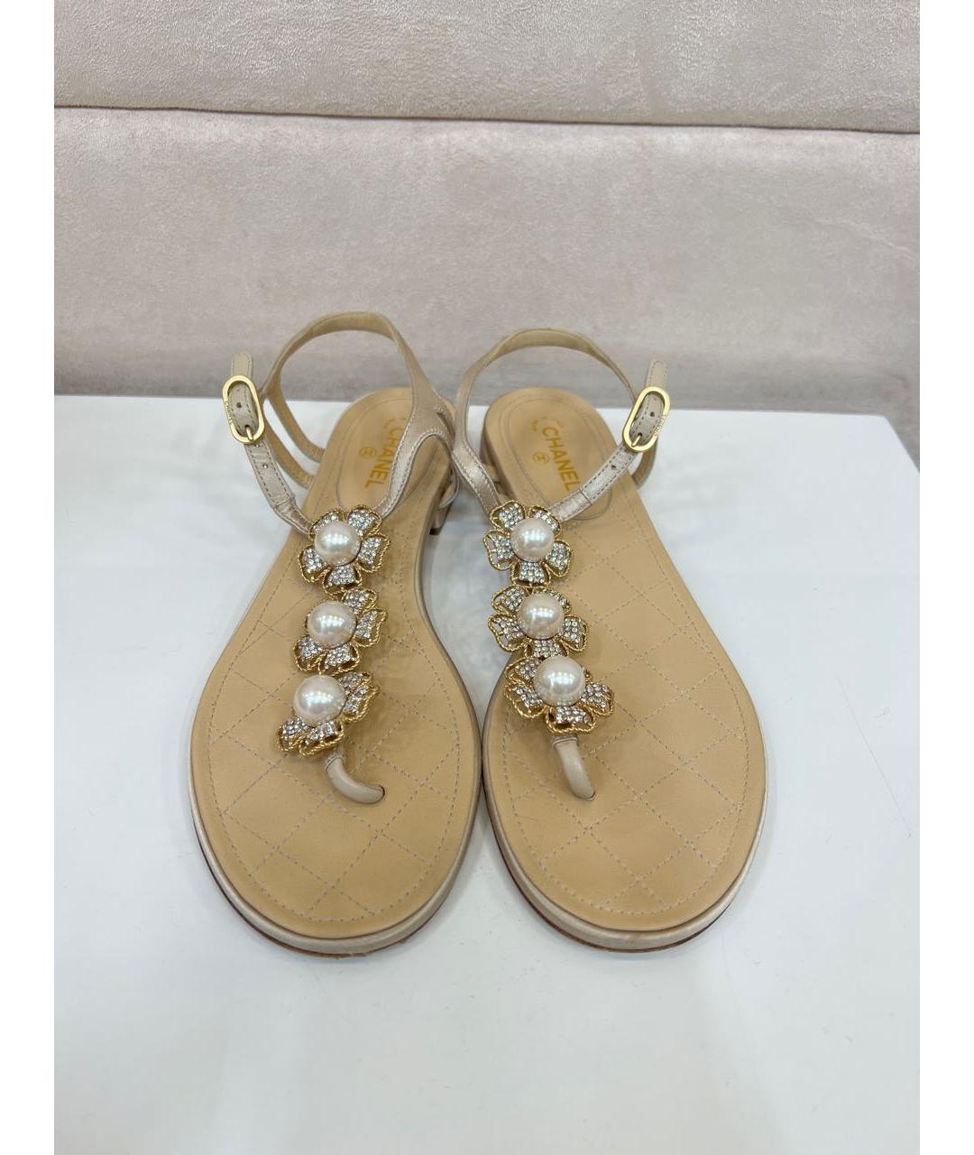 CHANEL Золотые сандалии, фото 3