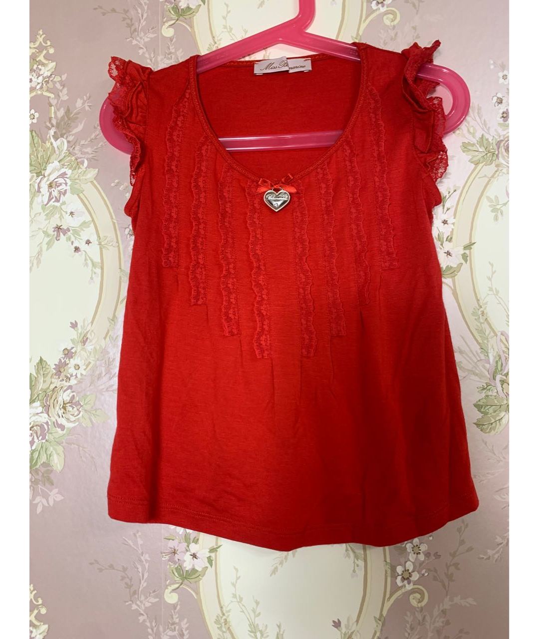 MISS BLUMARINE Красный вискозный детская футболка / топ, фото 7
