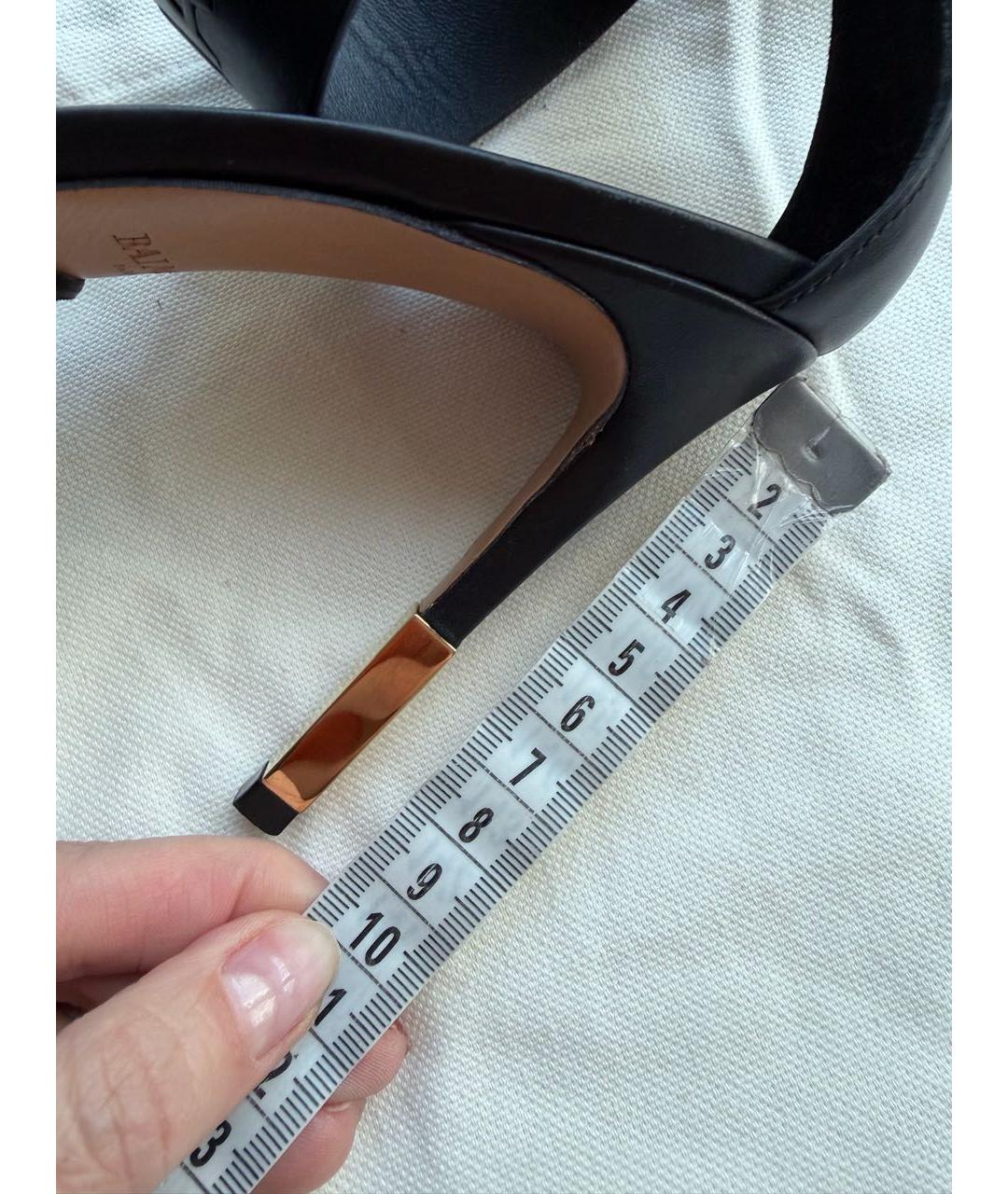 BALMAIN Черные кожаные босоножки, фото 6