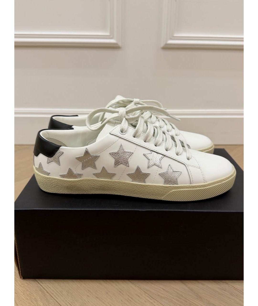 SAINT LAURENT Белые кожаные кеды, фото 5