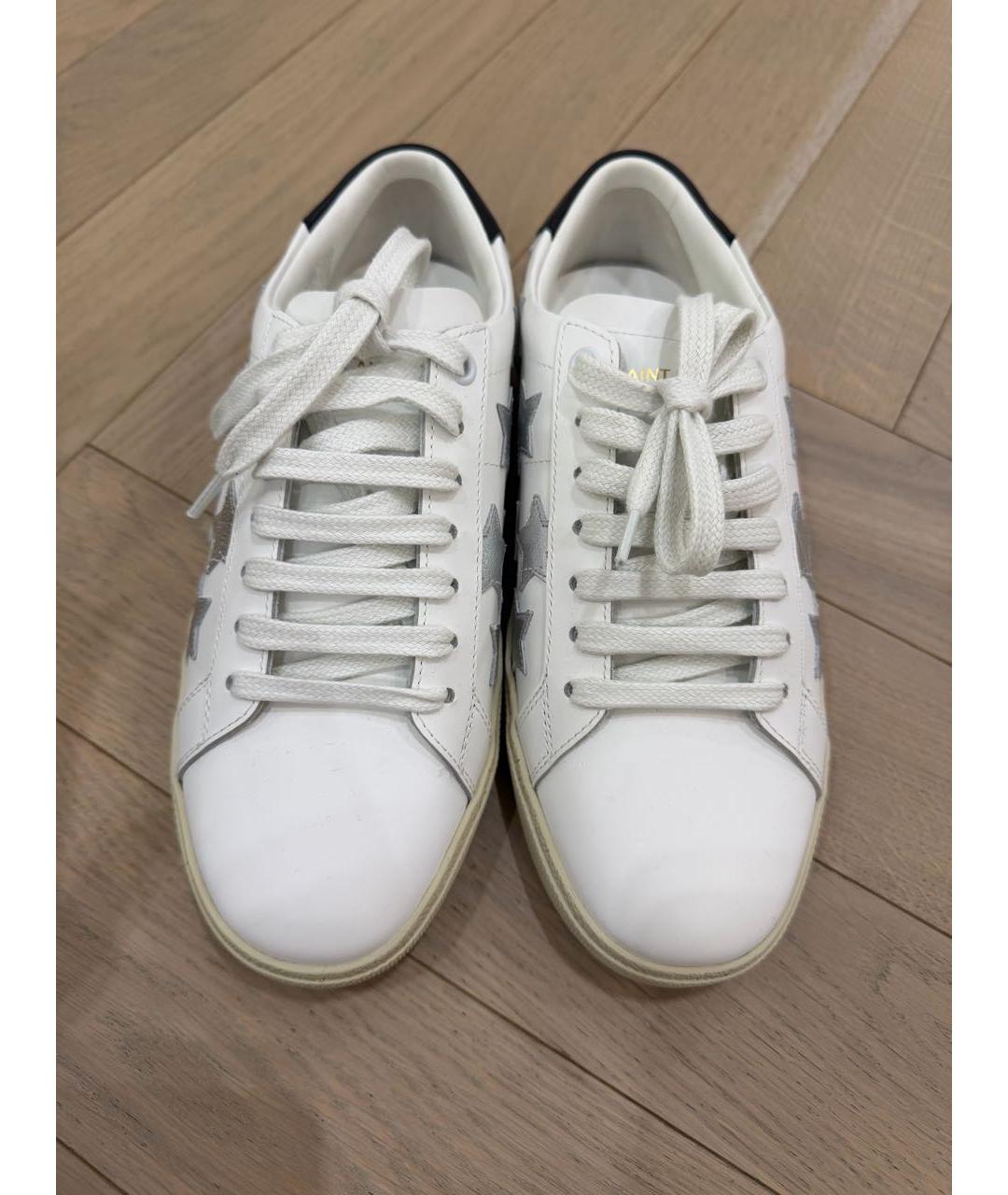 SAINT LAURENT Белые кожаные кеды, фото 2