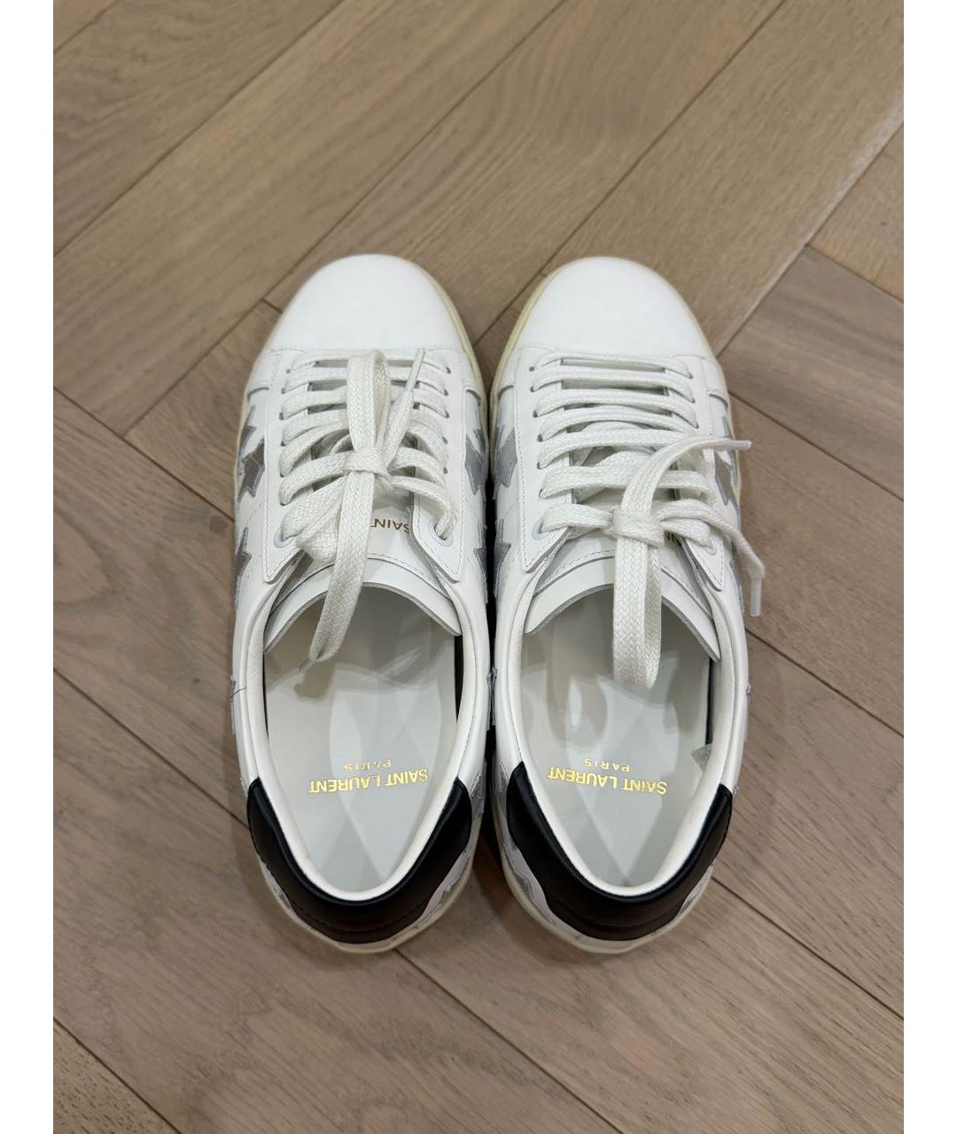 SAINT LAURENT Белые кожаные кеды, фото 3