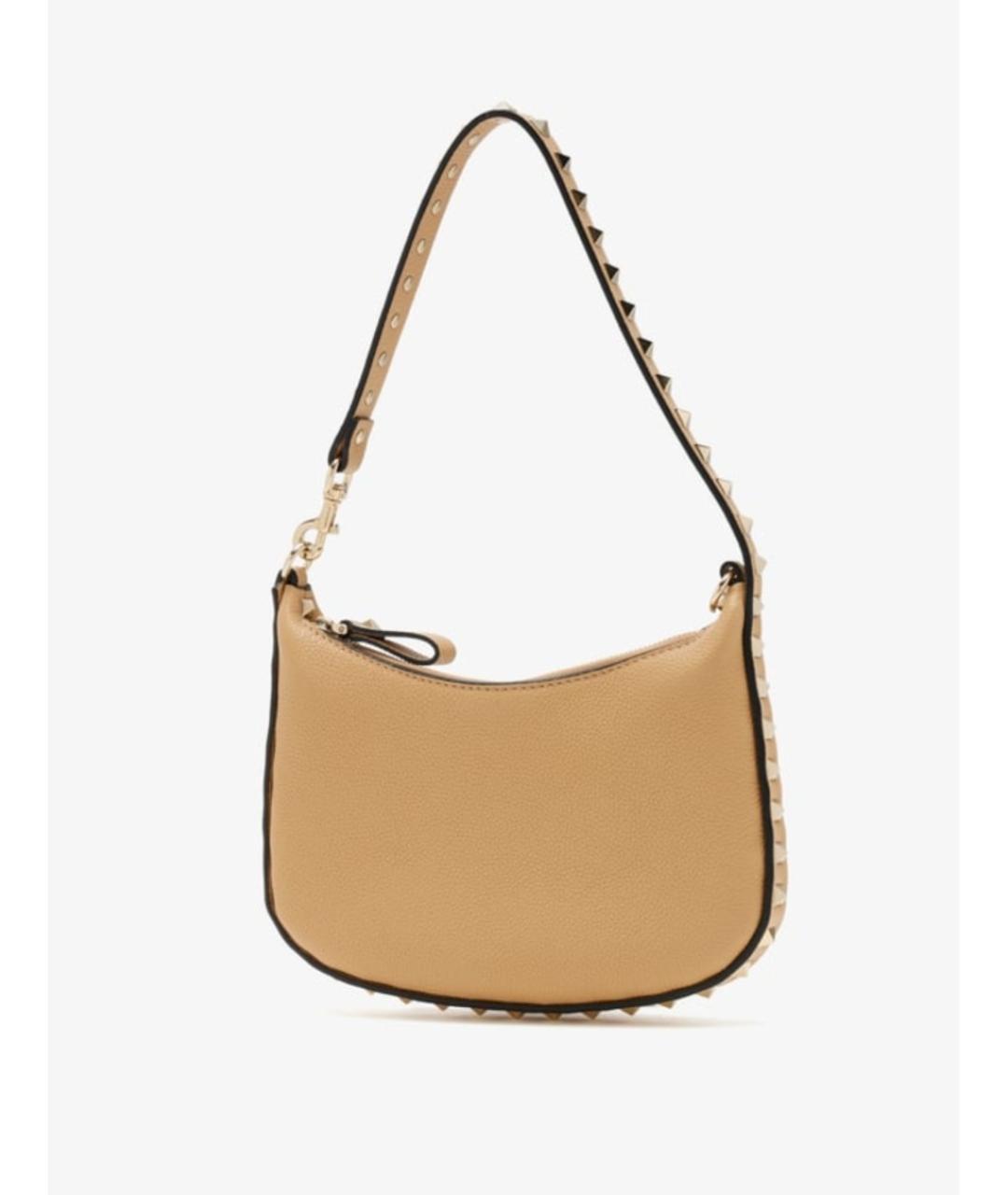 VALENTINO Бежевая кожаная сумка через плечо, фото 5
