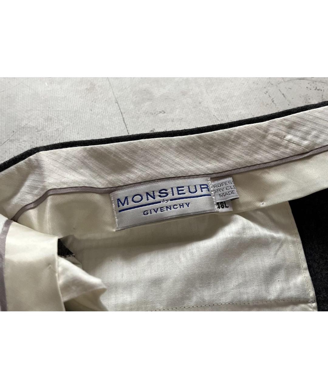 GIVENCHY Серые шерстяные повседневные брюки, фото 7