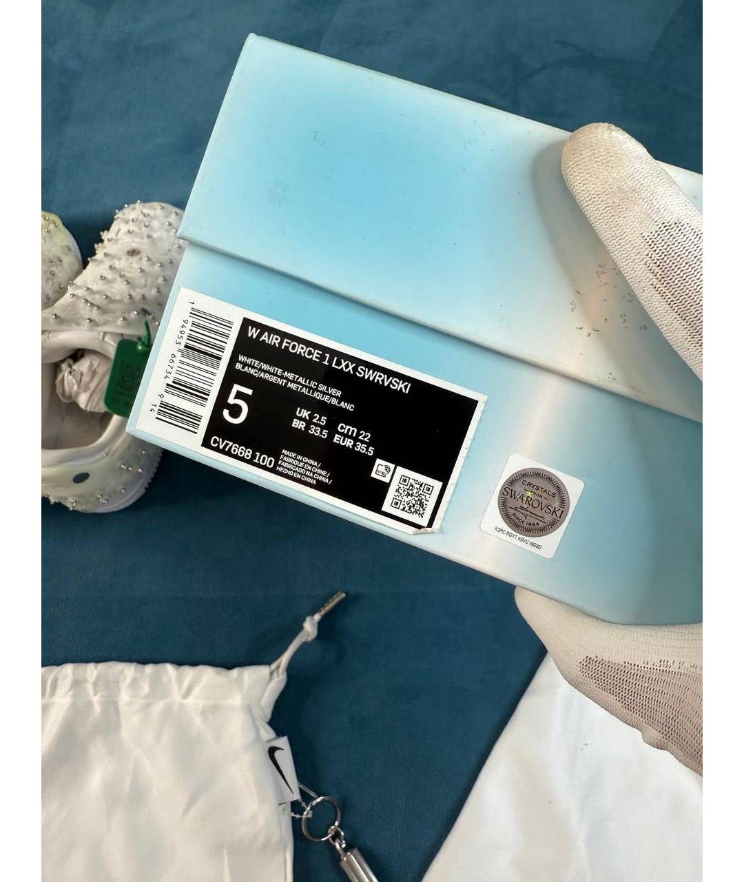 NIKE Белые кожаные кроссовки, фото 6