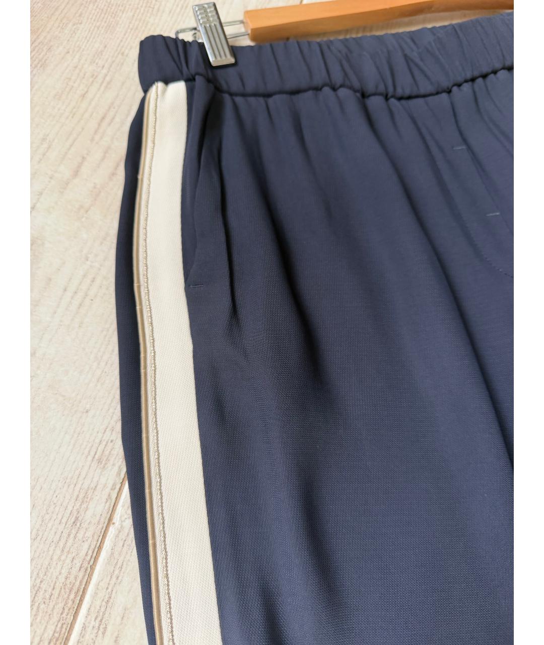PESERICO Темно-синие прямые брюки, фото 4