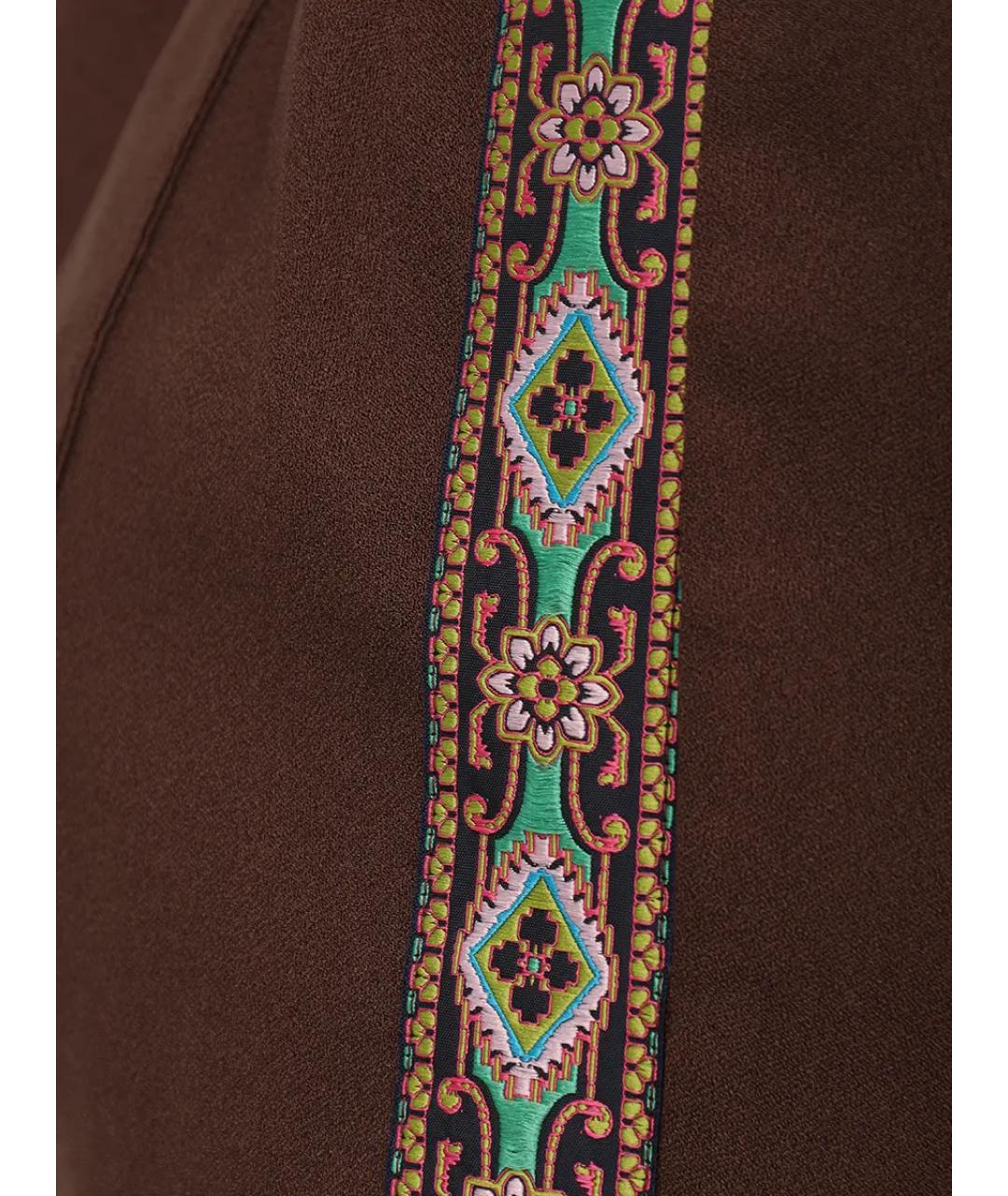 ETRO Коричневые прямые брюки, фото 6