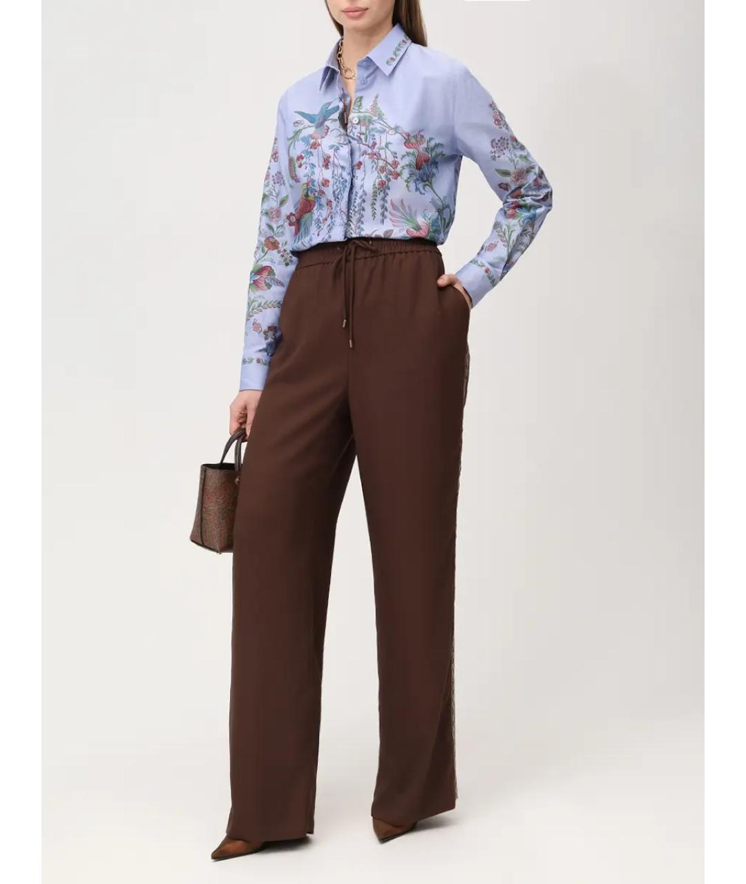 ETRO Коричневые прямые брюки, фото 2