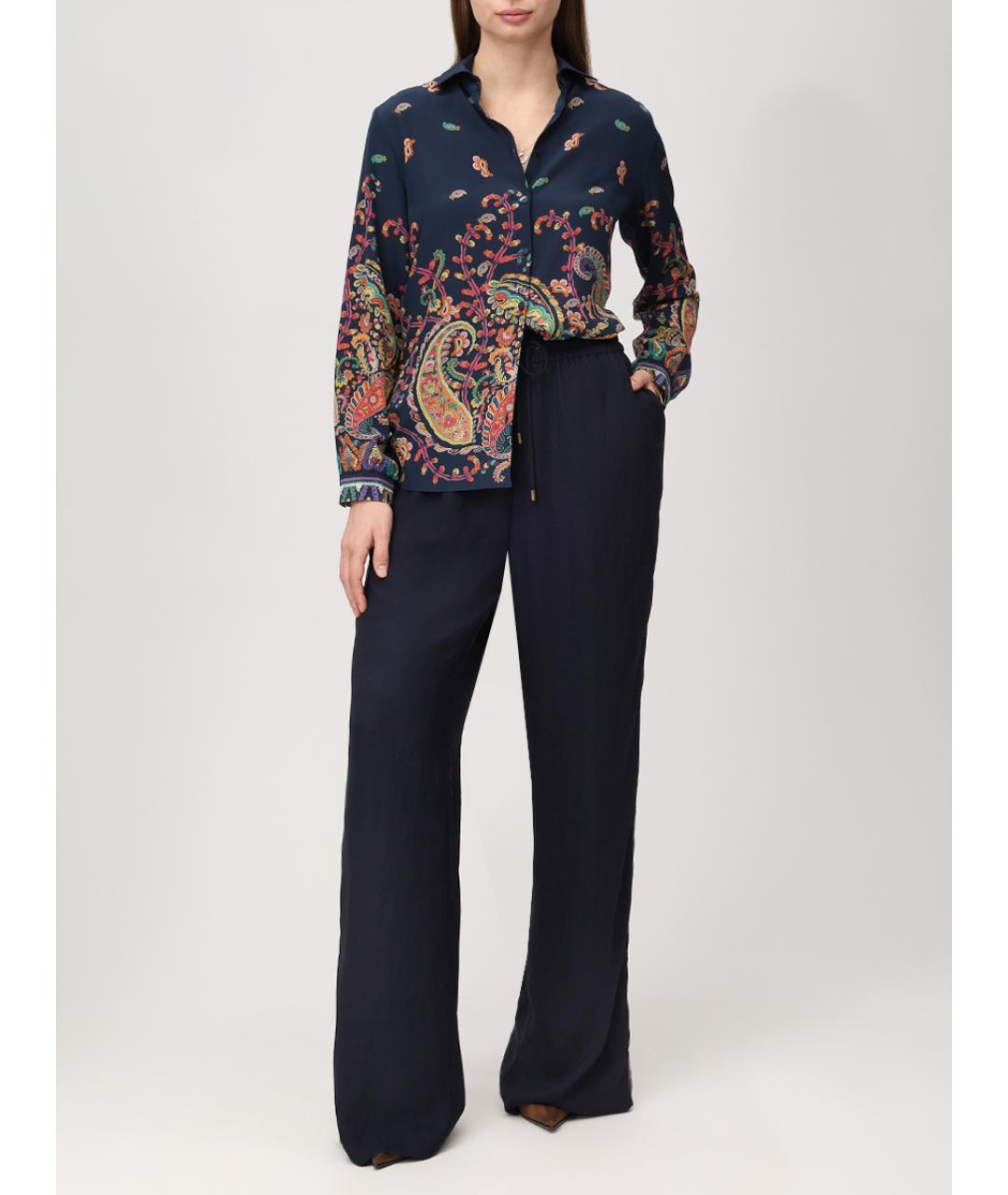 ETRO Синие прямые брюки, фото 2