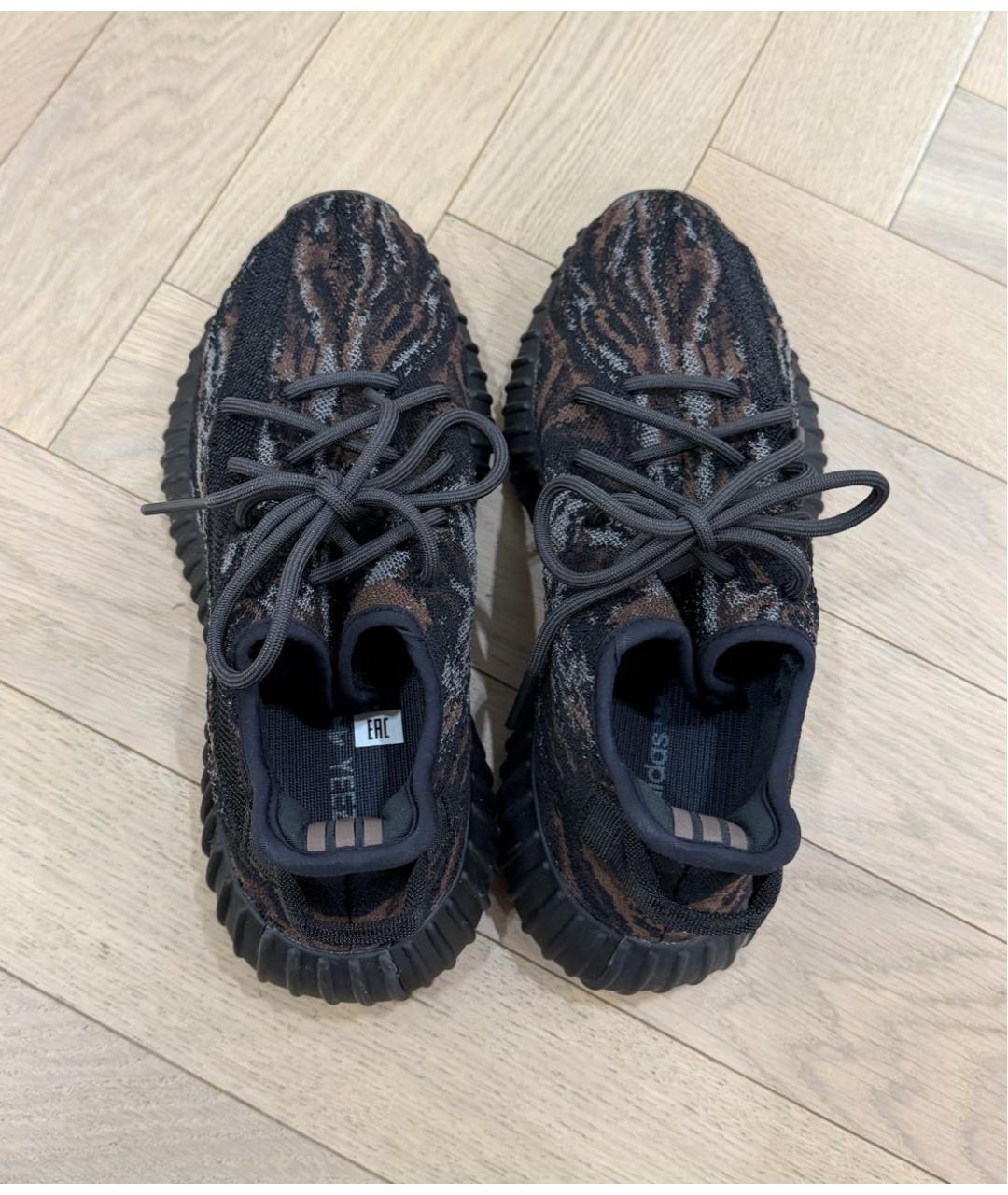 ADIDAS YEEZY Коричневые текстильные низкие кроссовки / кеды, фото 3