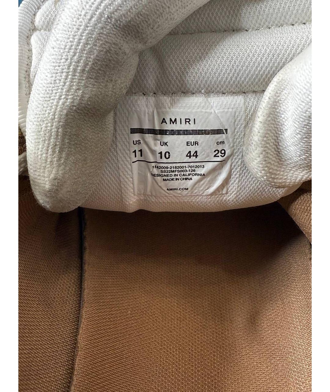 AMIRI Белые низкие кроссовки / кеды из искусственной кожи, фото 5