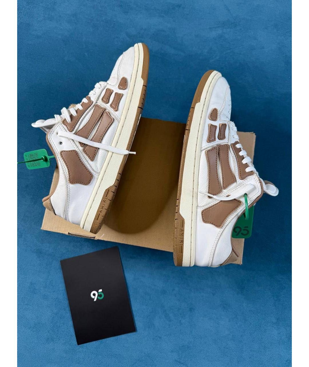 AMIRI Белые низкие кроссовки / кеды из искусственной кожи, фото 6