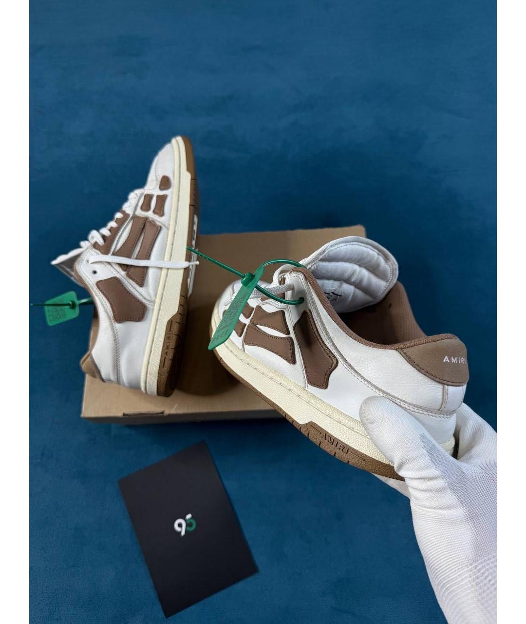 AMIRI Белые низкие кроссовки / кеды из искусственной кожи, фото 4
