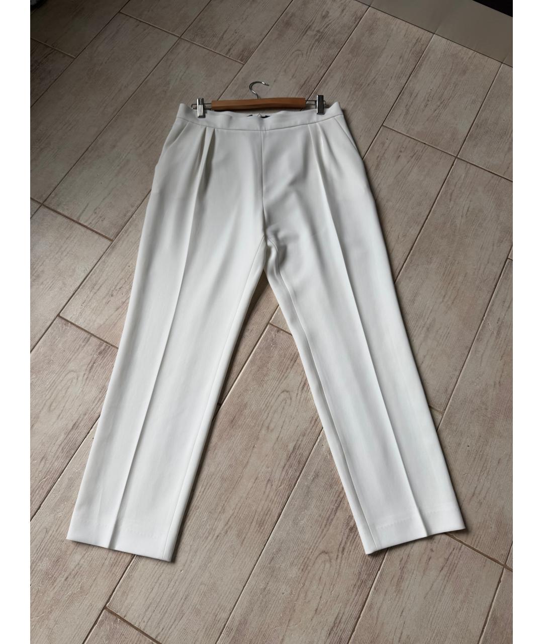 MAX MARA Белые прямые брюки, фото 3