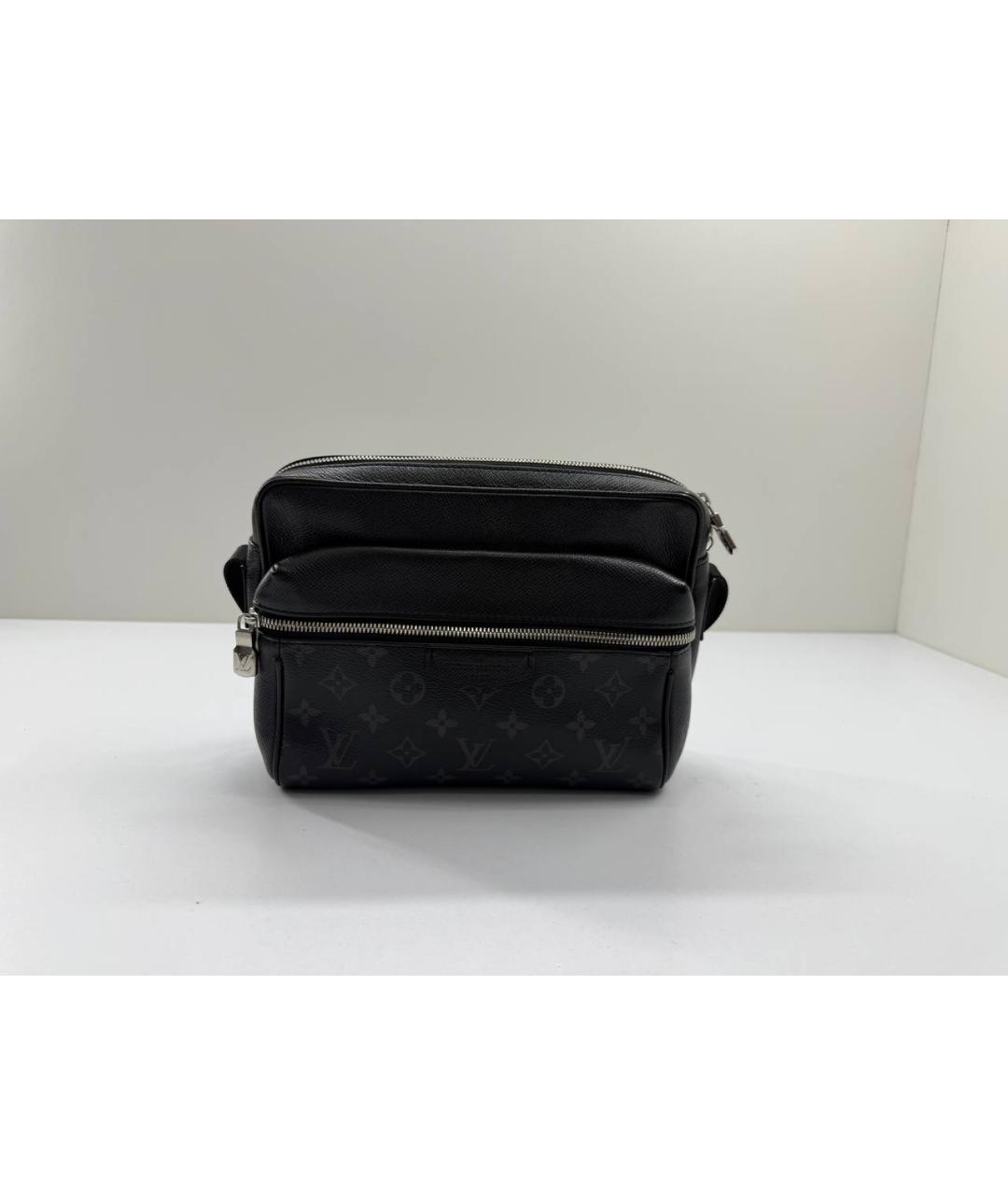 LOUIS VUITTON Черная кожаная сумка на плечо, фото 9