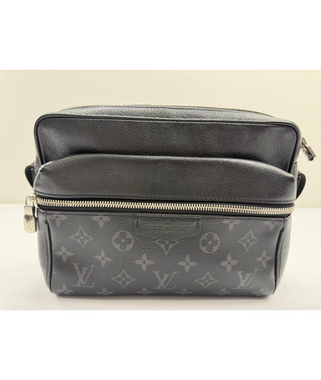 LOUIS VUITTON Черная кожаная сумка на плечо, фото 2