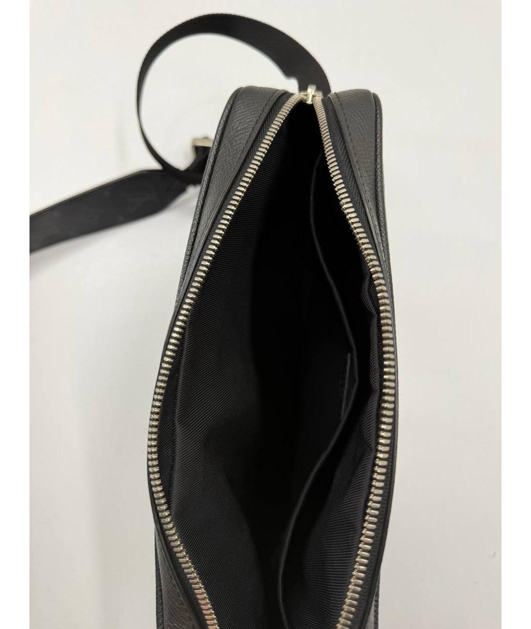 LOUIS VUITTON Черная кожаная сумка на плечо, фото 8